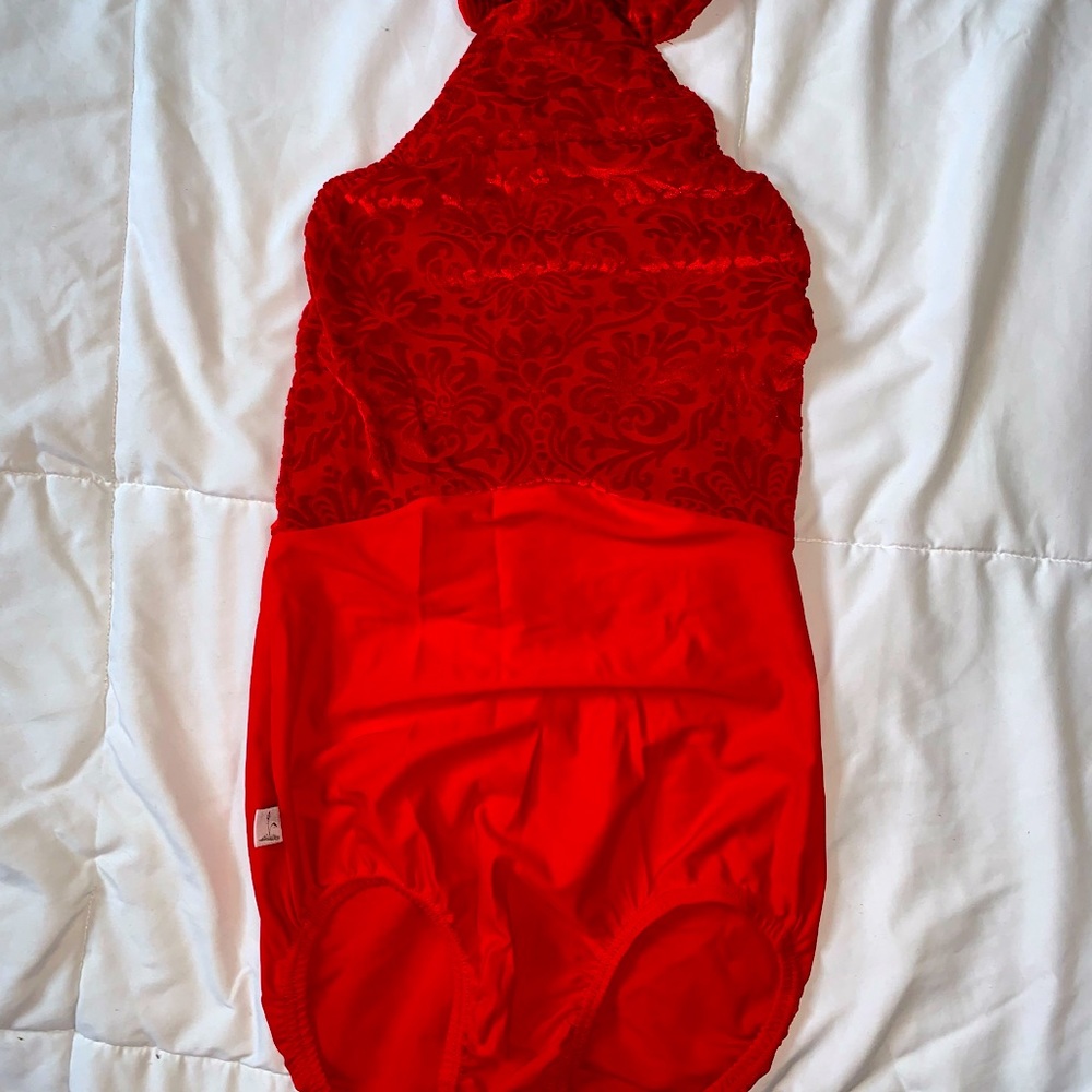 Red velvet leotard